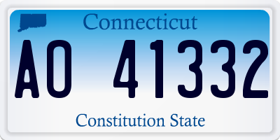 CT license plate AO41332