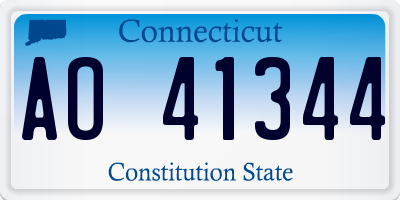 CT license plate AO41344