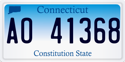 CT license plate AO41368
