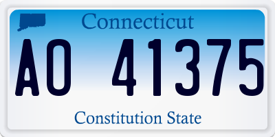CT license plate AO41375