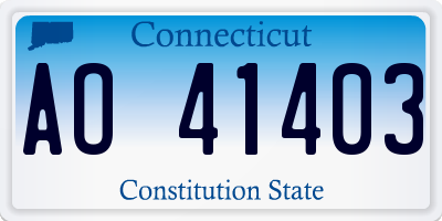 CT license plate AO41403