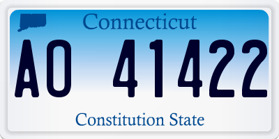 CT license plate AO41422