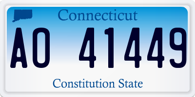 CT license plate AO41449