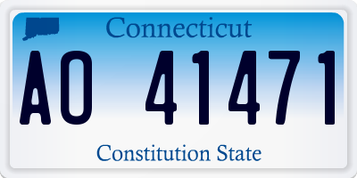 CT license plate AO41471