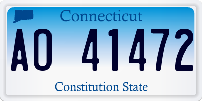 CT license plate AO41472