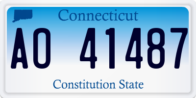 CT license plate AO41487