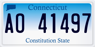 CT license plate AO41497