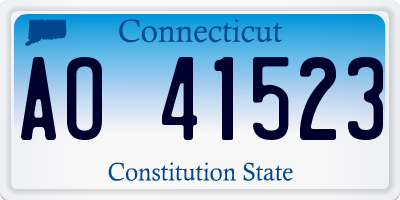 CT license plate AO41523
