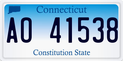 CT license plate AO41538