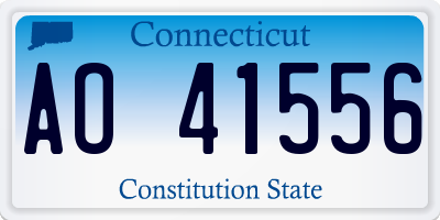 CT license plate AO41556