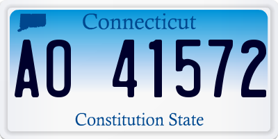 CT license plate AO41572