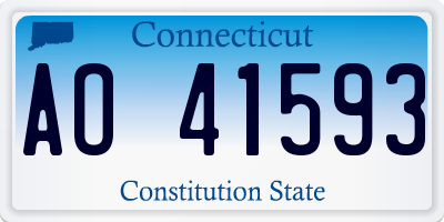 CT license plate AO41593