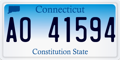 CT license plate AO41594
