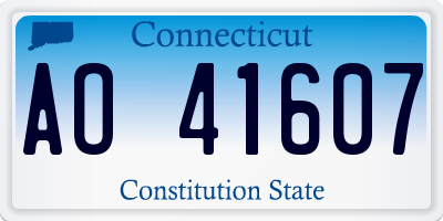 CT license plate AO41607