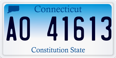 CT license plate AO41613