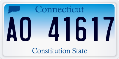 CT license plate AO41617