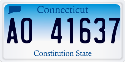 CT license plate AO41637