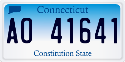 CT license plate AO41641