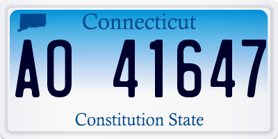 CT license plate AO41647