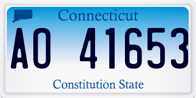CT license plate AO41653