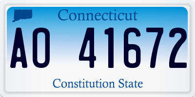 CT license plate AO41672