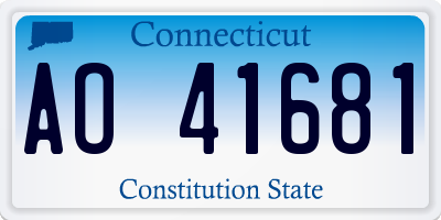 CT license plate AO41681