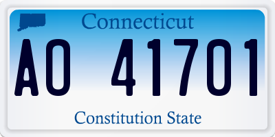 CT license plate AO41701