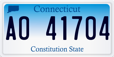 CT license plate AO41704