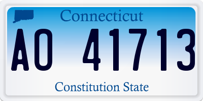 CT license plate AO41713