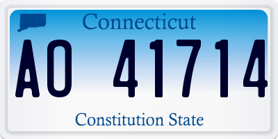 CT license plate AO41714