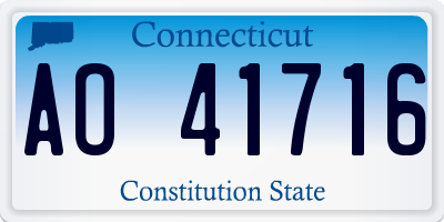 CT license plate AO41716