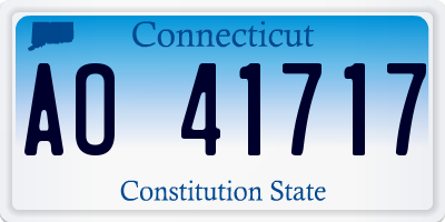 CT license plate AO41717