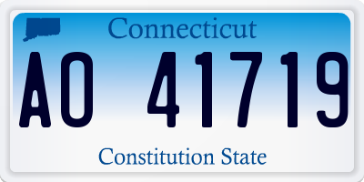CT license plate AO41719