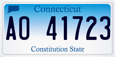 CT license plate AO41723