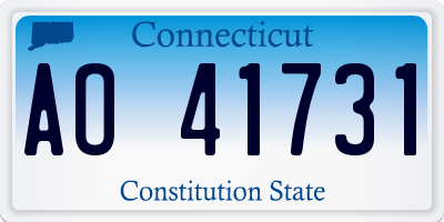 CT license plate AO41731