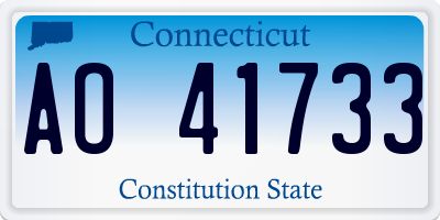 CT license plate AO41733