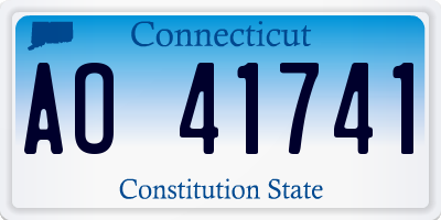 CT license plate AO41741