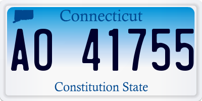 CT license plate AO41755