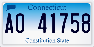 CT license plate AO41758