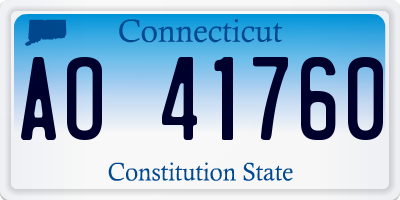 CT license plate AO41760