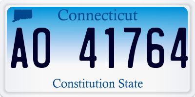 CT license plate AO41764