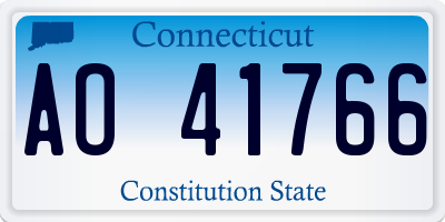CT license plate AO41766