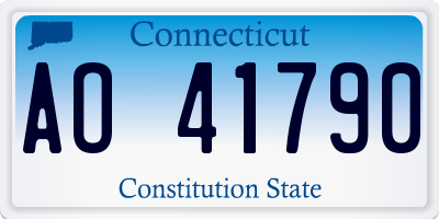 CT license plate AO41790