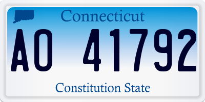 CT license plate AO41792