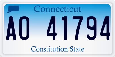 CT license plate AO41794