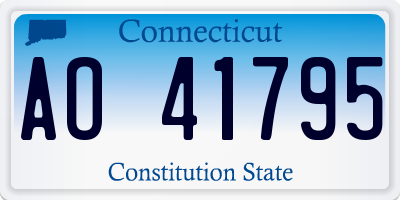CT license plate AO41795