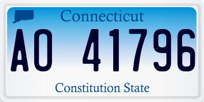 CT license plate AO41796