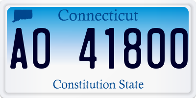 CT license plate AO41800