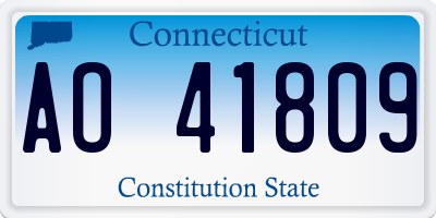 CT license plate AO41809