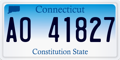 CT license plate AO41827